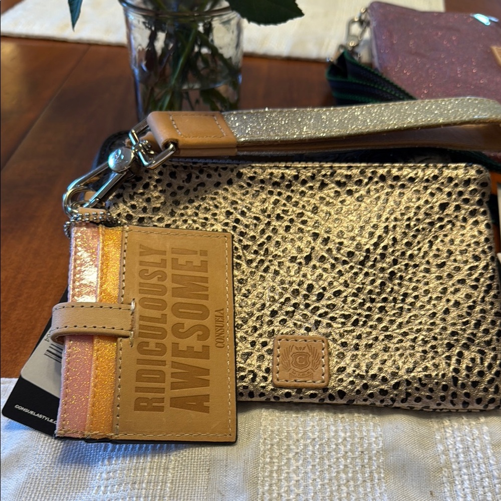 Consuela Gold and Silver Wristlet